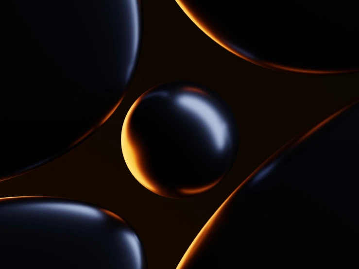 a dark and orange color background with two bubbles