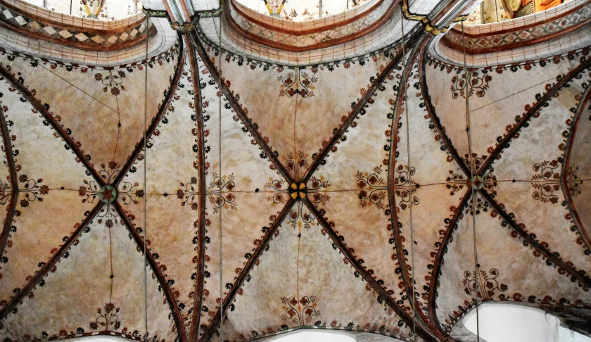 intricately detailed design in the ceiling at the cathedral