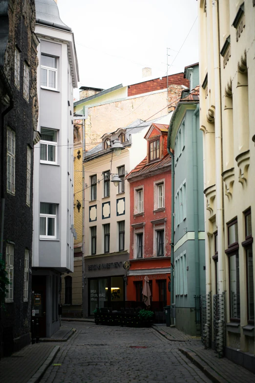 a small street that is very steep up in the city