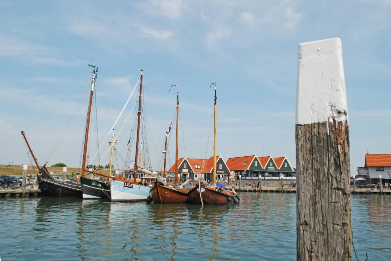 a group of boats are sitting in the water