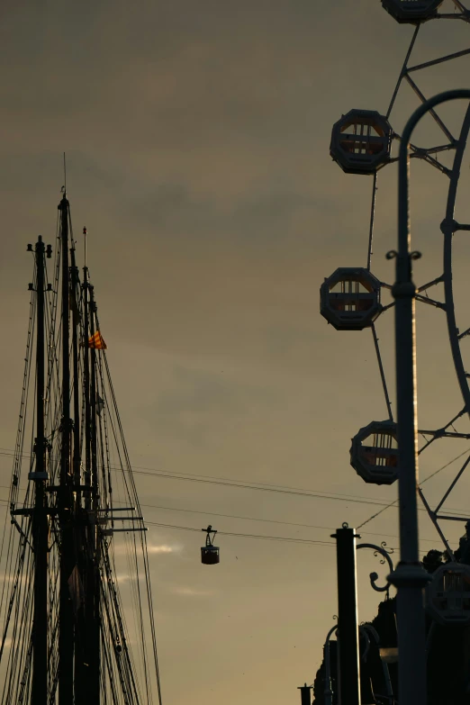 a ferris wheel and the sky in a city