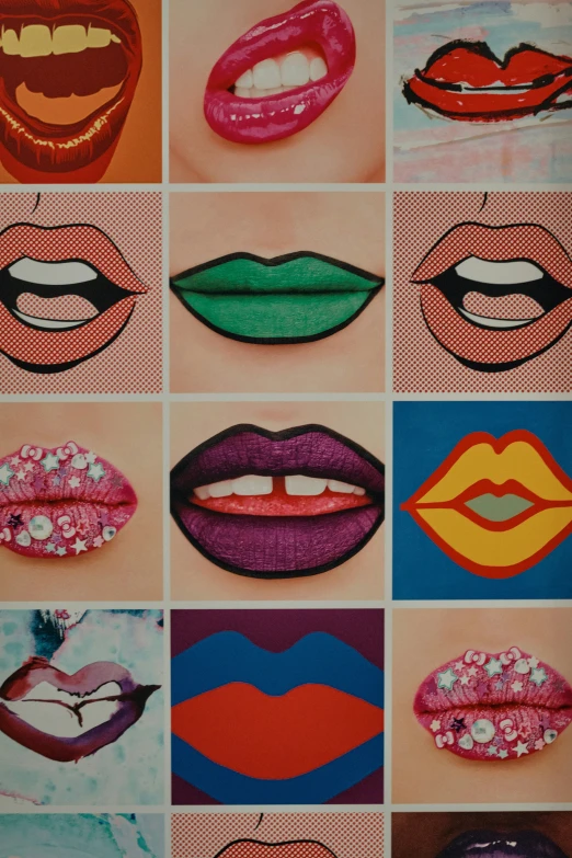 several images with different lips on them