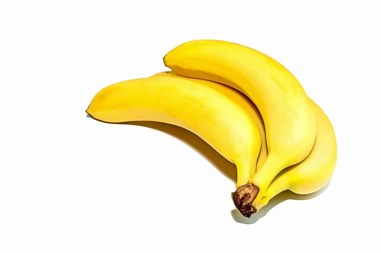 a few bananas sitting on a white background