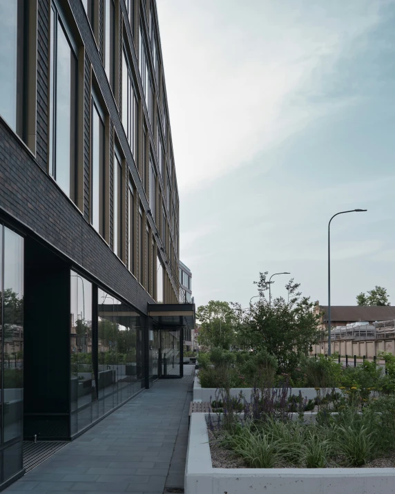 an outdoor walkway that stretches across the street