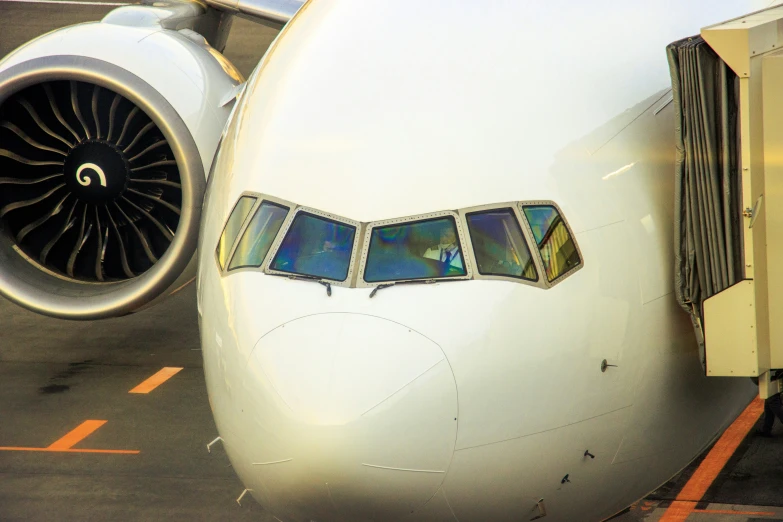 an airplane with a jet window patched on it