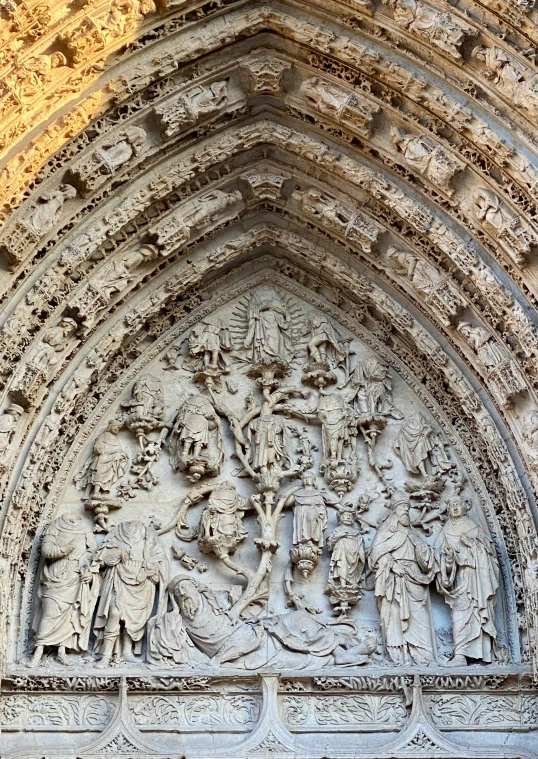 an intricate relief on the side of a building