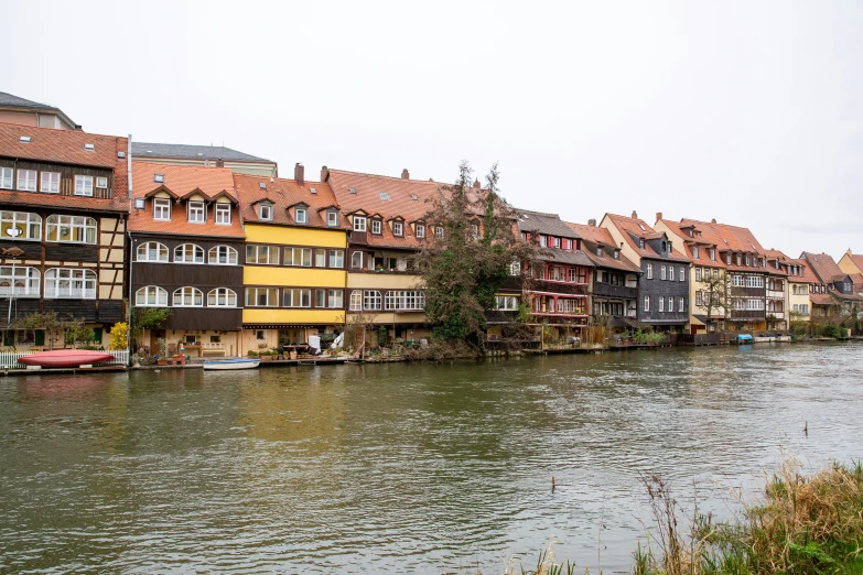 old buildings along the water line in a european city