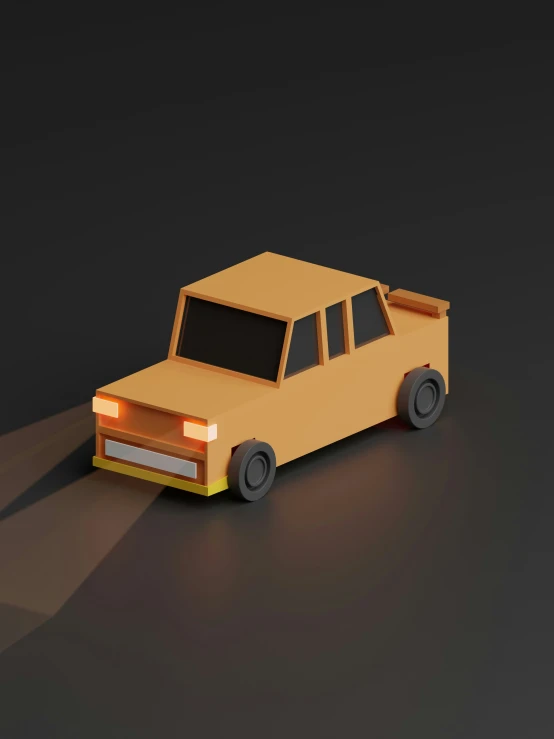 a brown toy car sits on a table