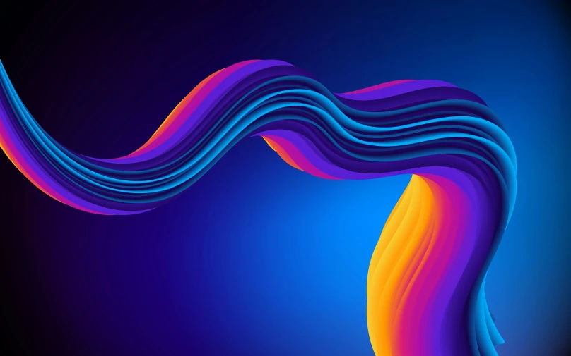 the wavy design features bright blue, yellow and purple lines