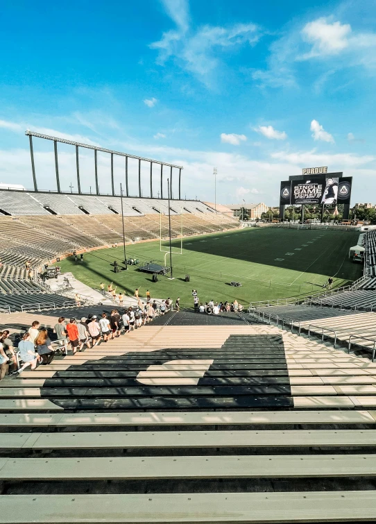 a view of a stadium that looks a bit empty during the day