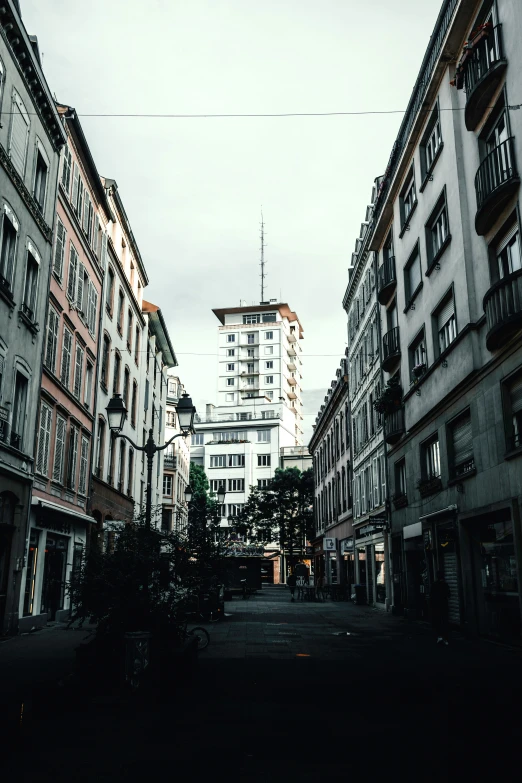 a cityscape with tall buildings in the background