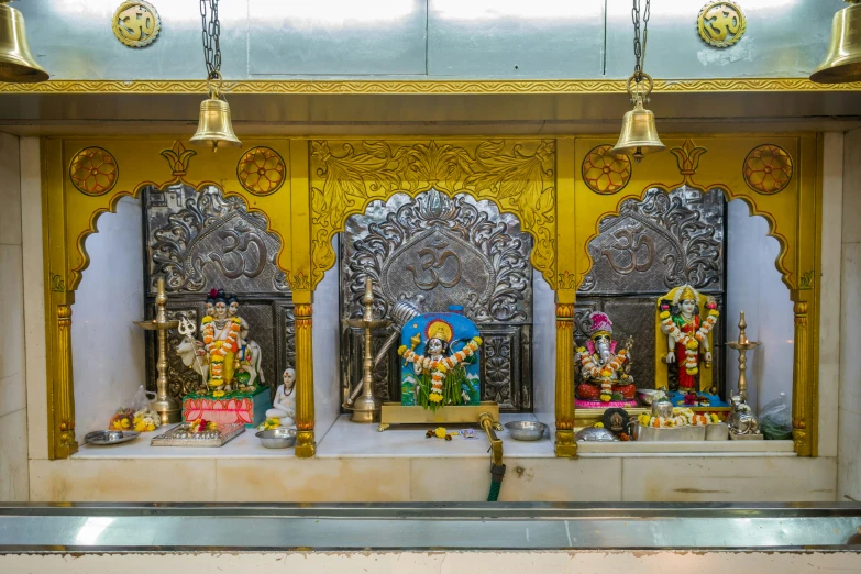 this is an image of a decorative shrine with various decorations