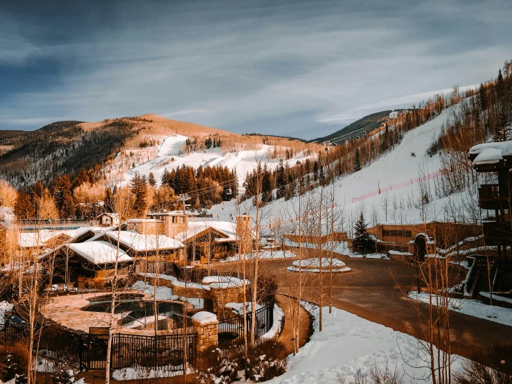 the village is surrounded by a mountain range