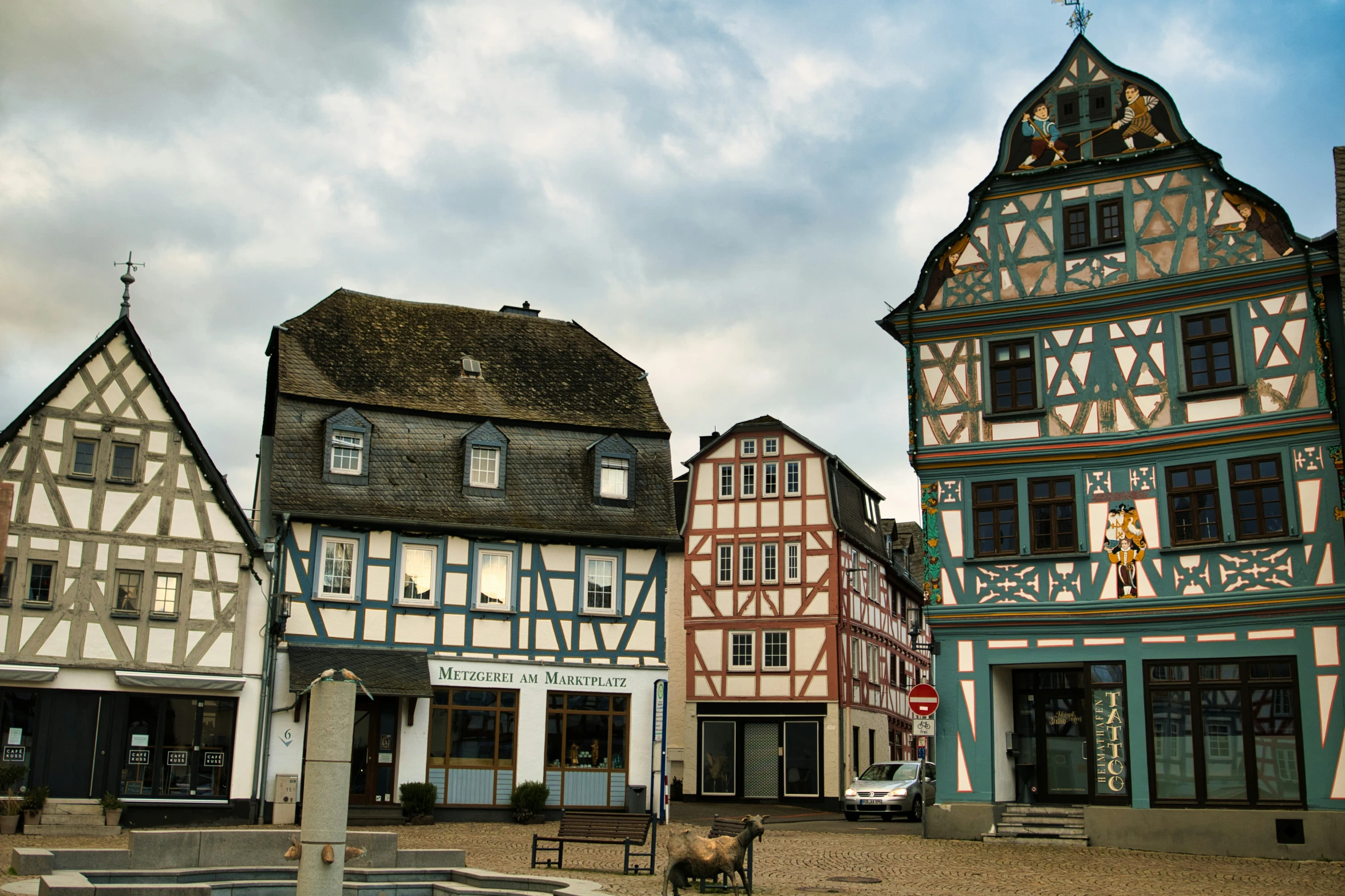 the houses are colorfully painted in different colors