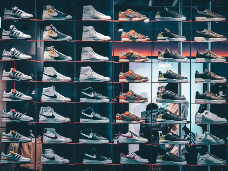 an image of several shoes that are on display