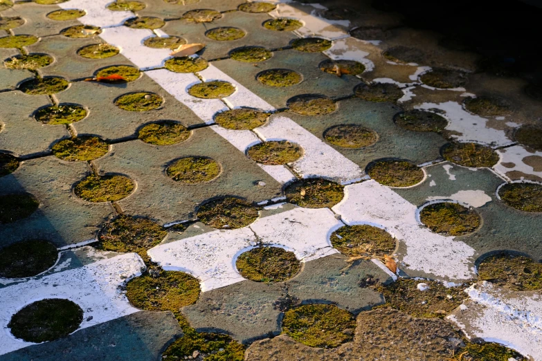 a street filled with lots of dles of water