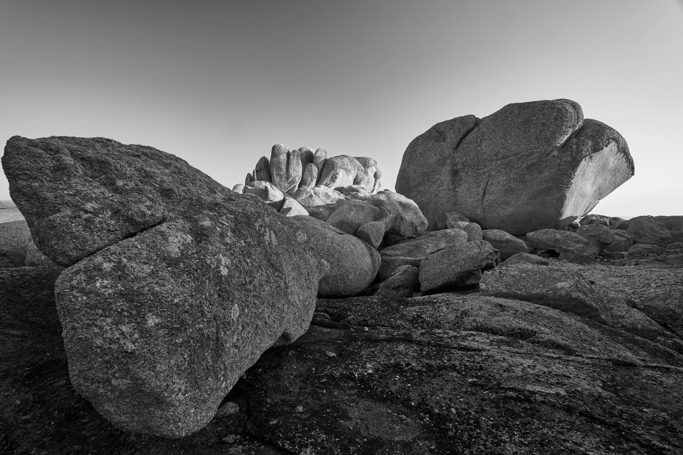 an abstract pograph of large rocks in the desert