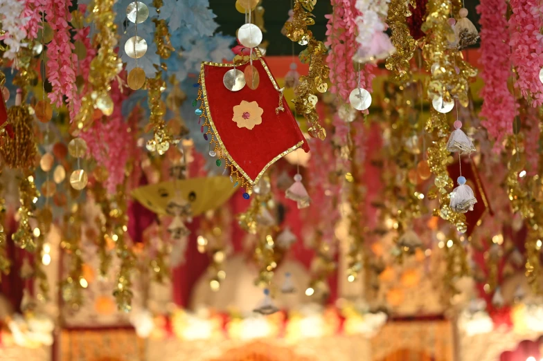 a number of fancy beads and decorations on display