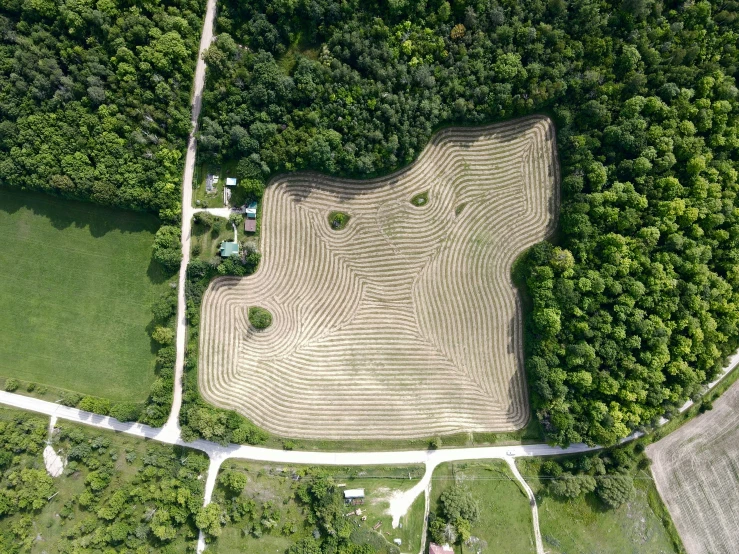 an aerial po of a park area and its surroundings