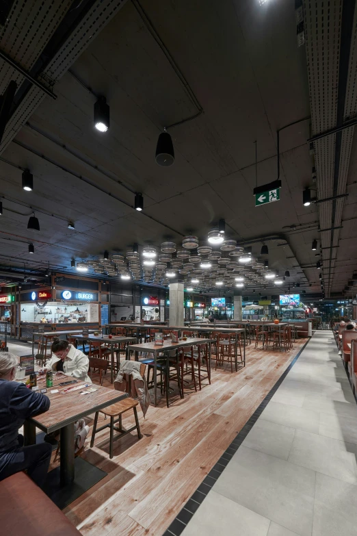 a restaurant is shown with tables set up on the floor