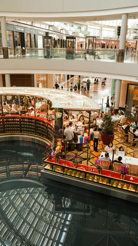 a mall filled with lots of people walking around