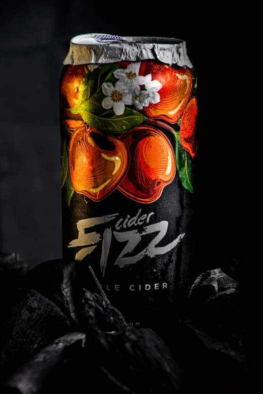 a can of cider 522 in a dark background