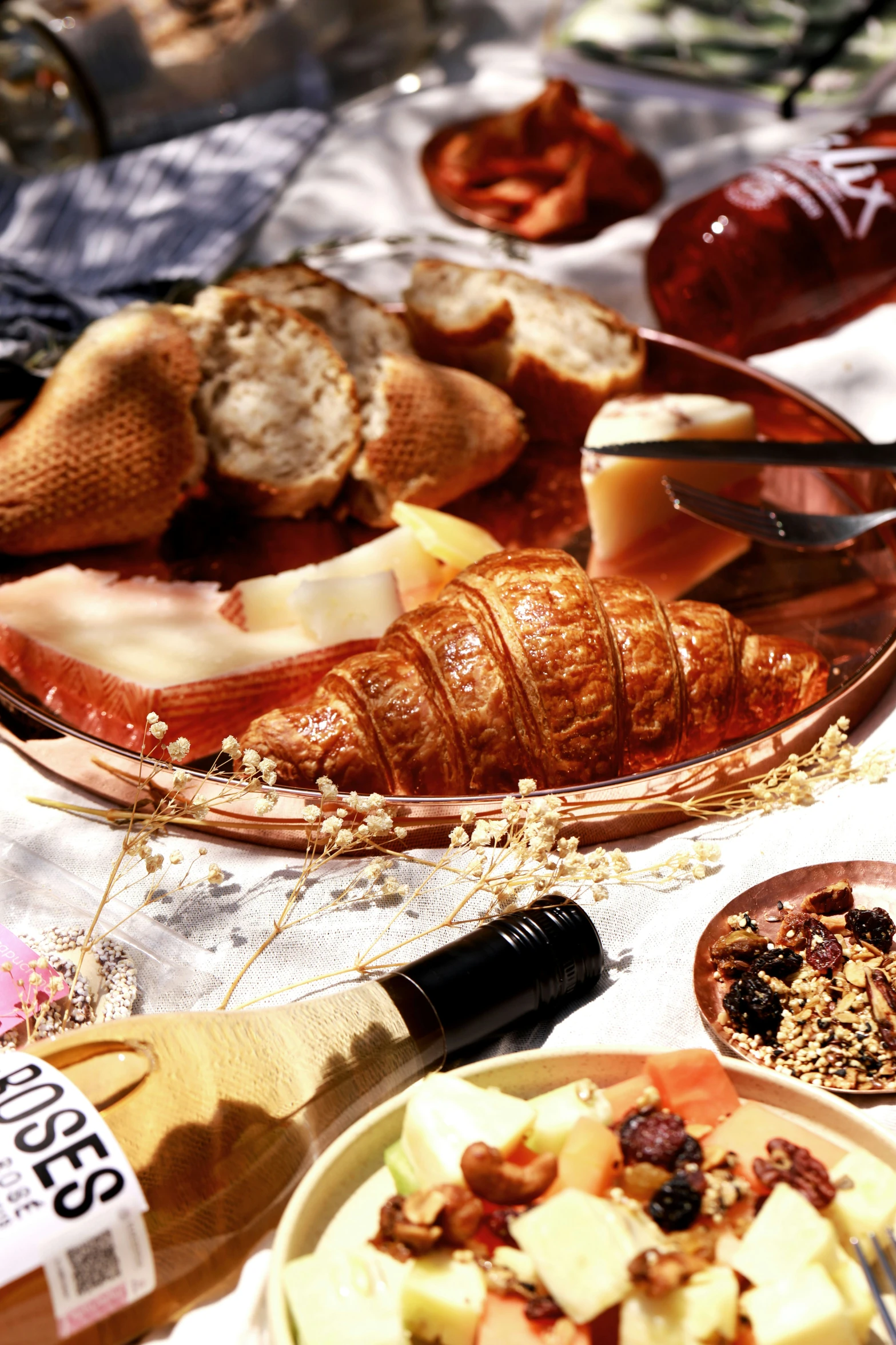 a tray of food is spread out for dessert