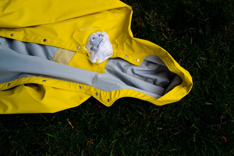 a raincoat that looks like a yellow jacket