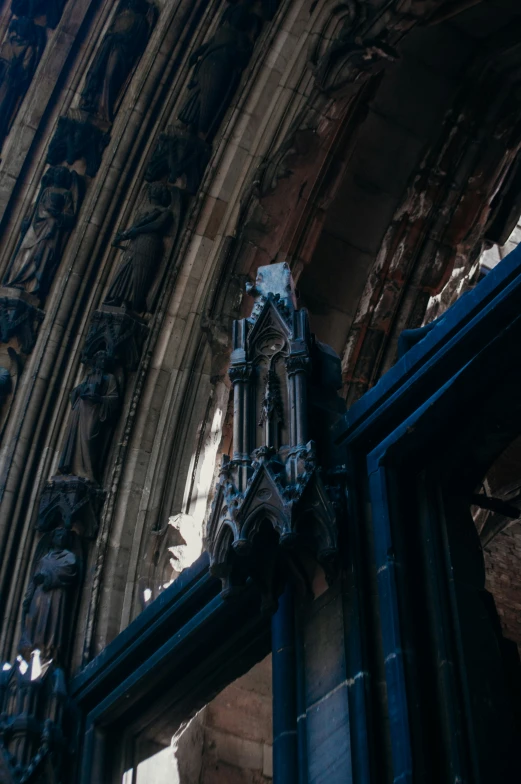 the ornate architecture and decorative window in an old building