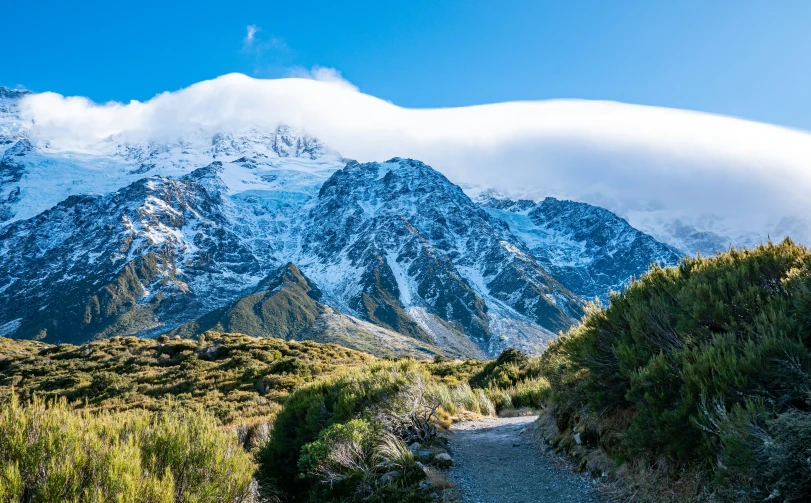 a path leading up to the top of a mountain