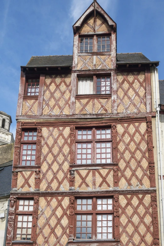 an old style building has some windows