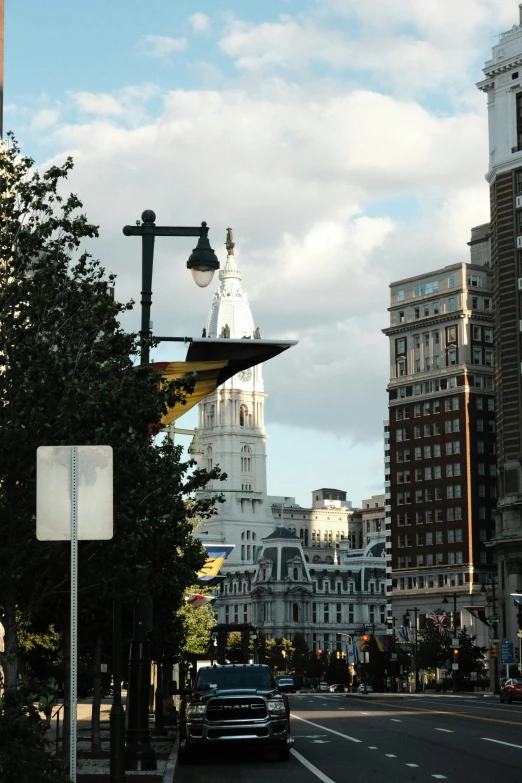 a street and road signs at an intersection