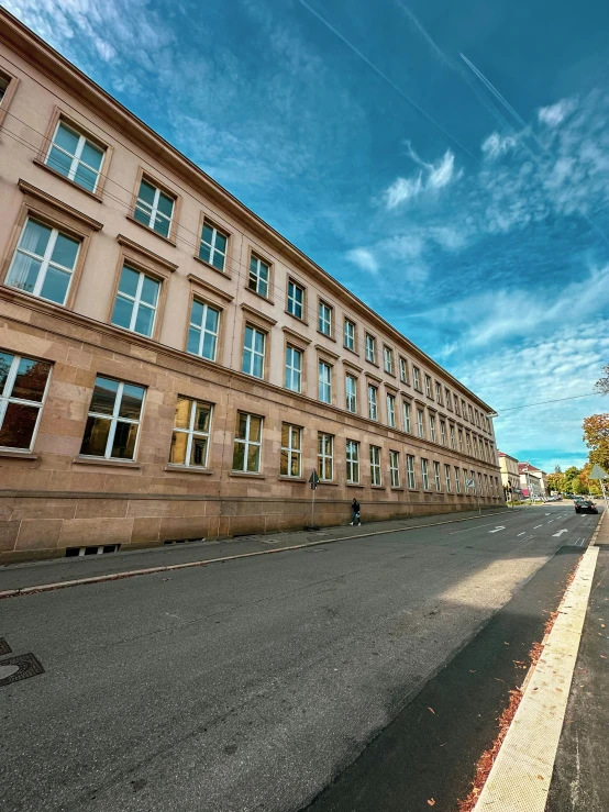 a street scene with focus on the buildings