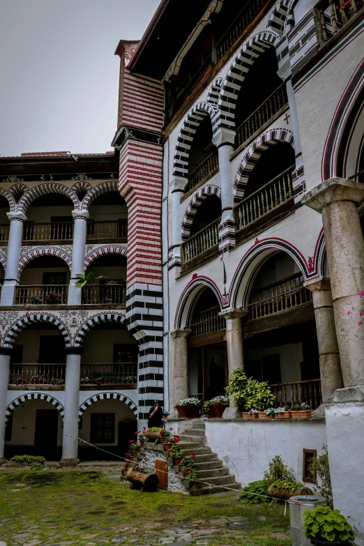 a very old building with some stone arches