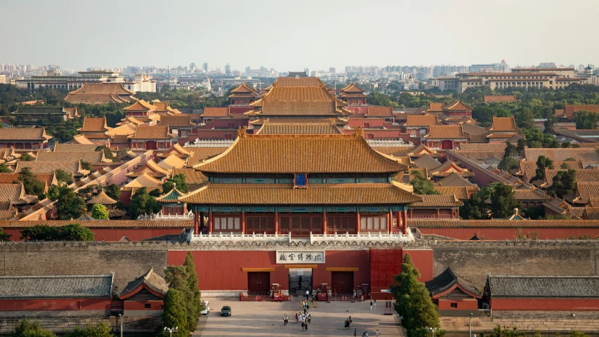 an ornate view of chinese architecture and pagodas