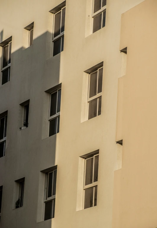 there is a building that has two different windows