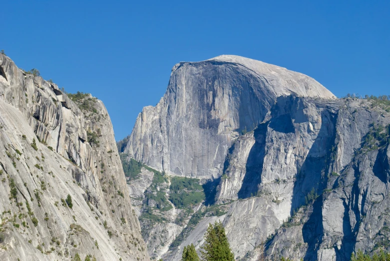 there is a mountain with a huge rock