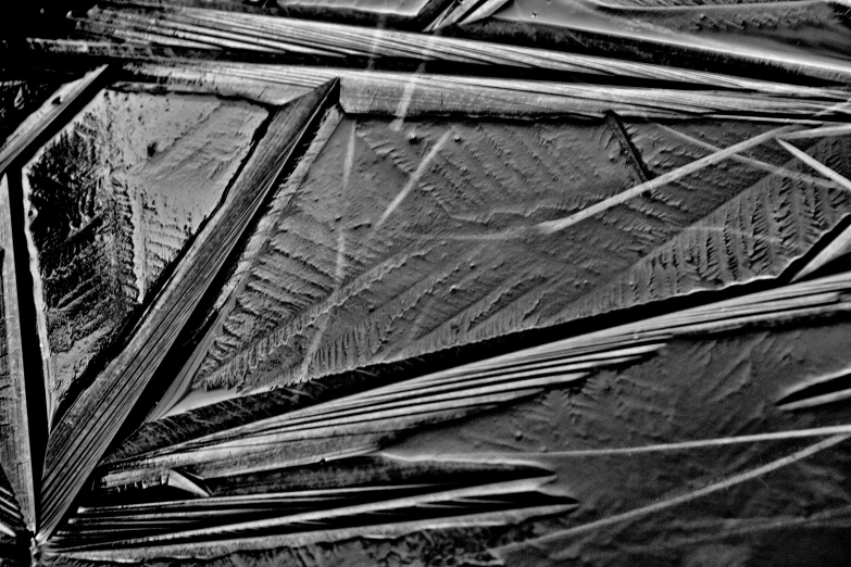 black and white pograph of a bunch of broken glass