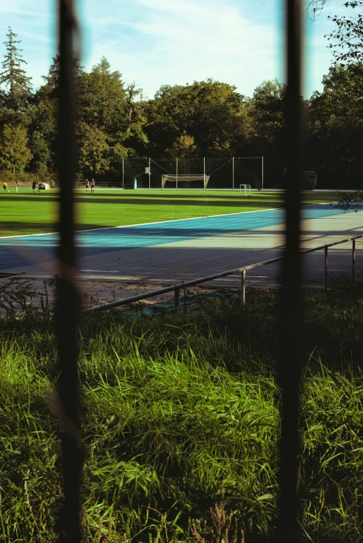 there is a park that is being kept on the outside