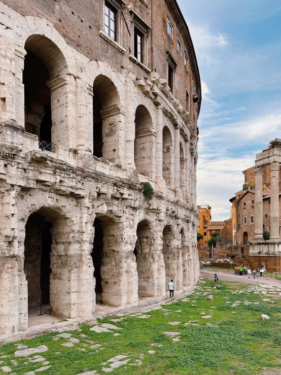 a picture of an ancient structure with lots of windows