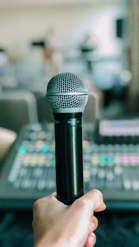 the sound card in front of a microphone