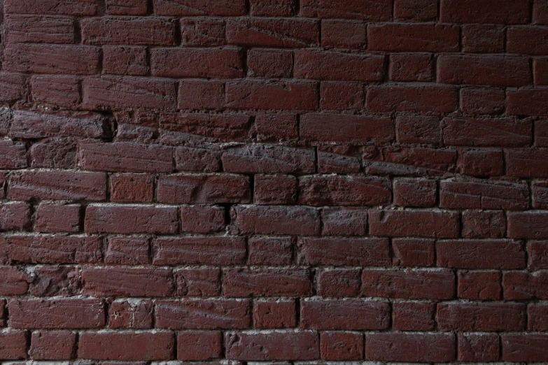 a red and white cat on the ground near a brick wall