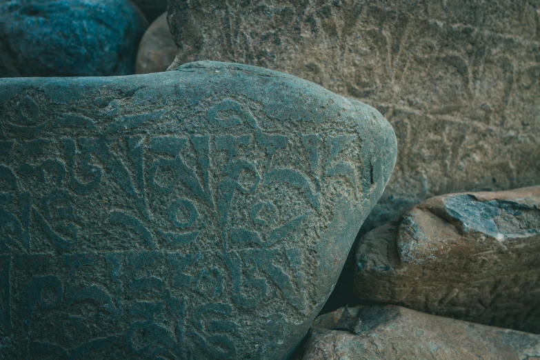 large rock with small pattern on it