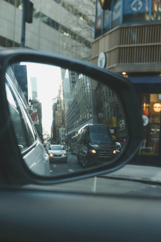 side view mirror s of buildings in new york city