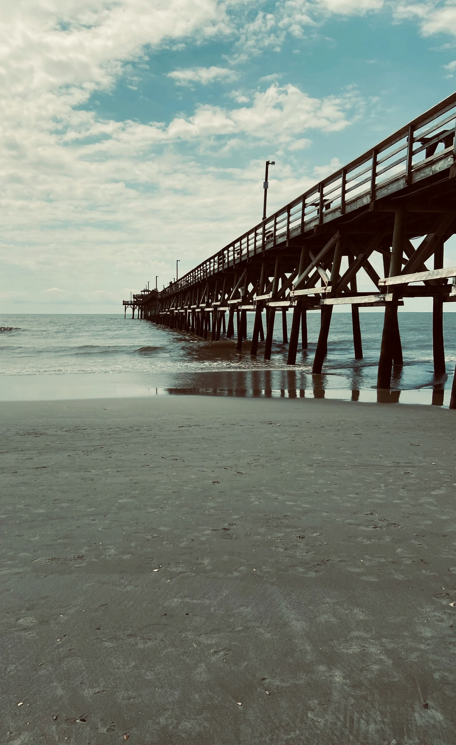 there are two large piers in the water