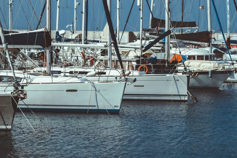 a bunch of boats docked in the water