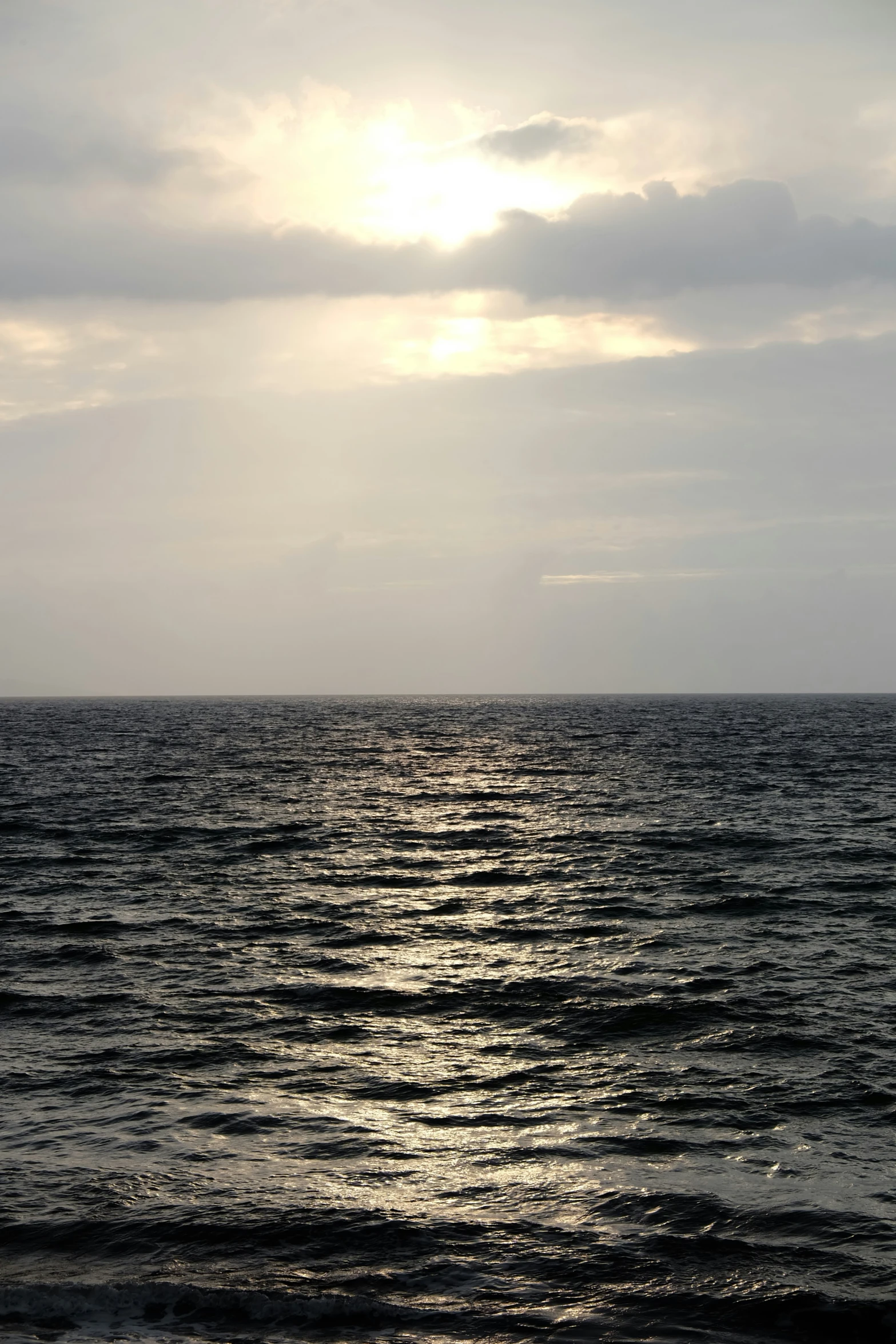 the ocean under a cloudy sky with no clouds