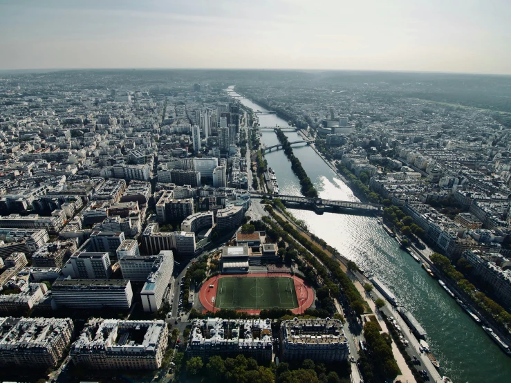 a aerial view shows the river thames and old european buildings