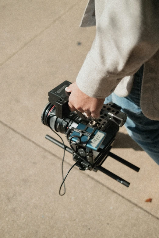 the camera is attached to the handle bar of the bike