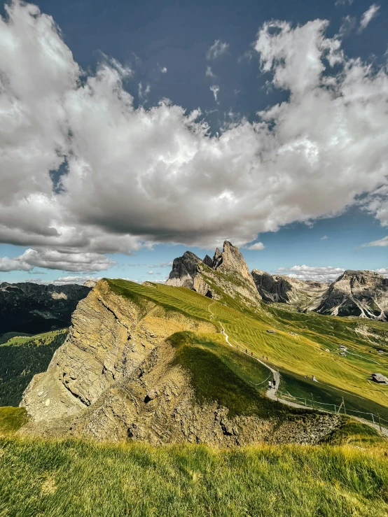 a mountain range on a cloudy day